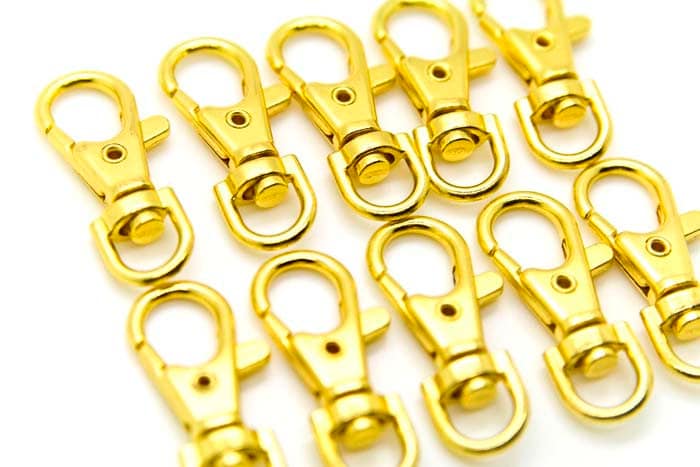 150Pcs Gold Metall Lanyard Haken Schwenk Snap Für Paracord Hummer Verschluss Clips 1, 5" von OnDepot