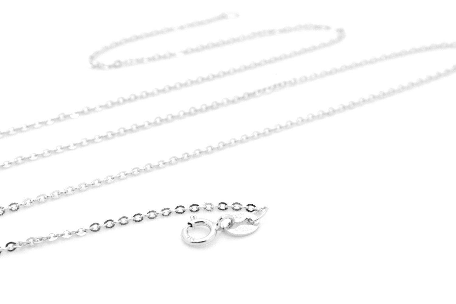 18 Zoll. Italien 925 Sterling Silber Rolo Kette 0, 8mm Halskette Mit Geschenkbox - Usa Verkäufer von OnDepot