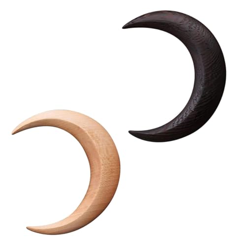 Halbmond Haarnadel Halb Mond Haar Pin Holz Mond Haaren Mond Haar Pin Haar Gothic Accessoires für Frauen 2pcs von OnIUeZky