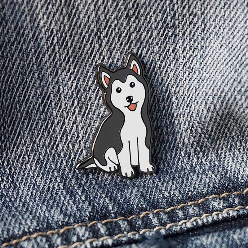 Siberian Husky Welpe "Bad Dog" Pin | Leckerli K9 Hund Hunde Geschenke Hard Emaille Anstecknadel von OnPointPins
