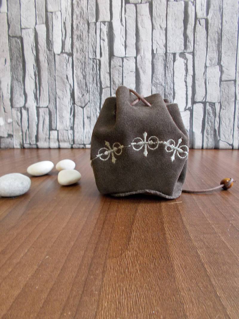 Leder Beutel Beutel, Lederbeutel, Kordelzugbeutel, Braun, Schmuckbeutel, Tabakbeutel, Kleine Geldbörse, Schlüssel von OnTheFamilySpot