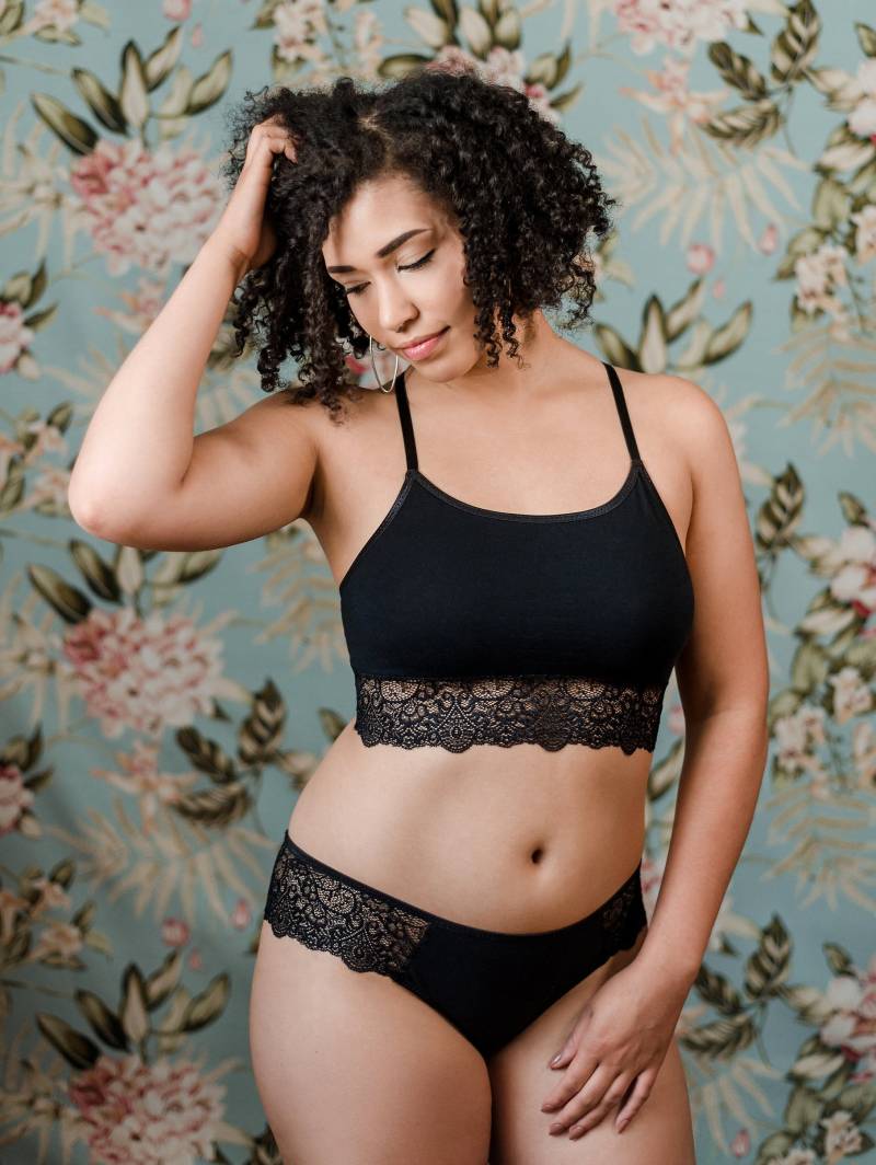 Bio-Baumwolle Bralette - Schwarzer Baumwoll-Bh "Johnny Jump Up' Pullover-stil Made To Order Custom Fit Dessous Bio-Baumwolle Bralette - Schwarzer Baumwoll-Bh "Johnny Jump Up' Pullover-stil Made To Order Custom Fit Dessous von OnTheInside