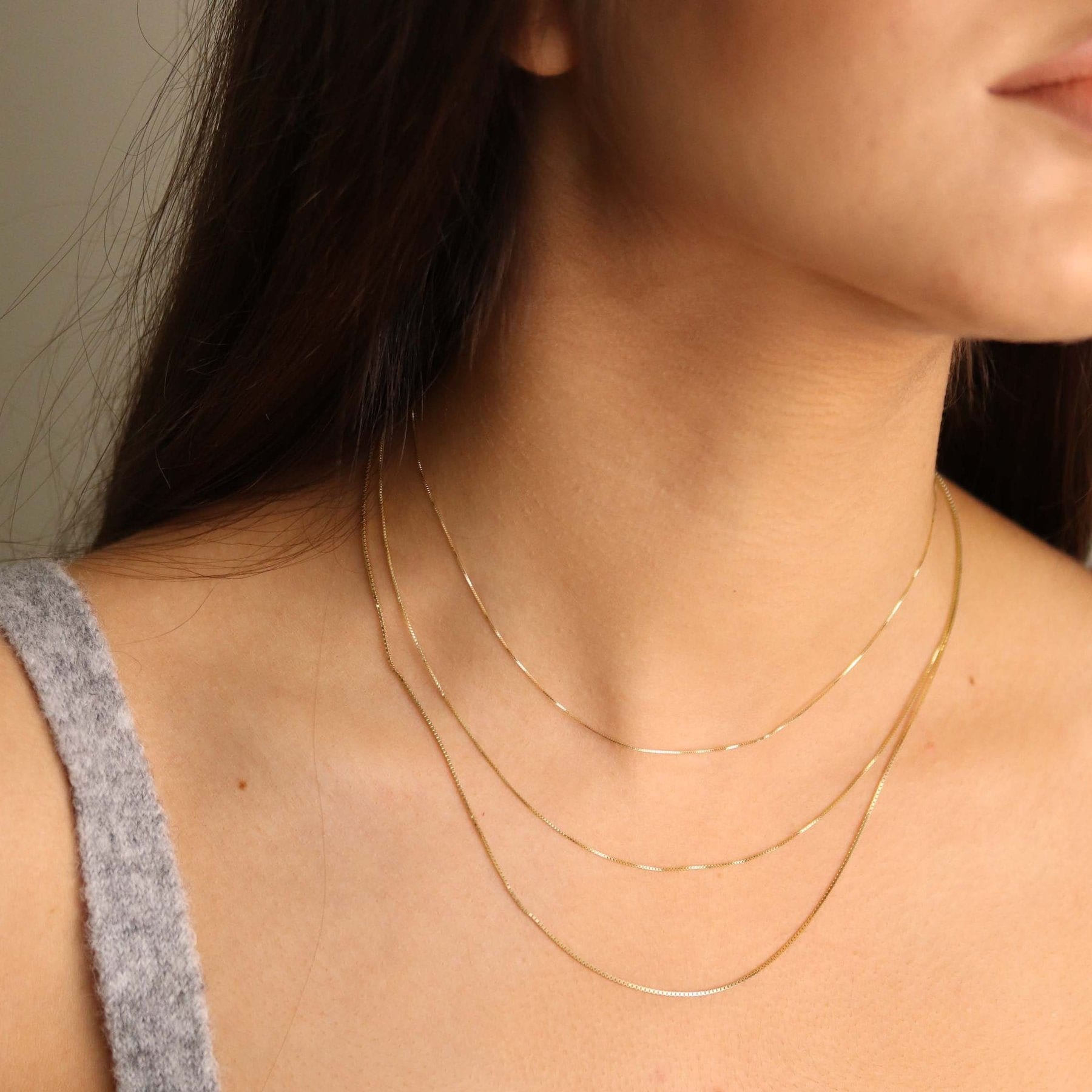 Solide 14K Echt Gelb Weiß Oder Rose Gold Einstellbare Box Link Halskette Anhänger Kette 0.7mm Dünne Kette, Solid Kette, Dünne Solide 14K Echt Gelb Weiß Oder Rose Gold Einstellbare Box Link Halskette Anhänger Kette 0.7mm Dünne Kette, Solid Kette, Dünne von OnTheRocksUSA