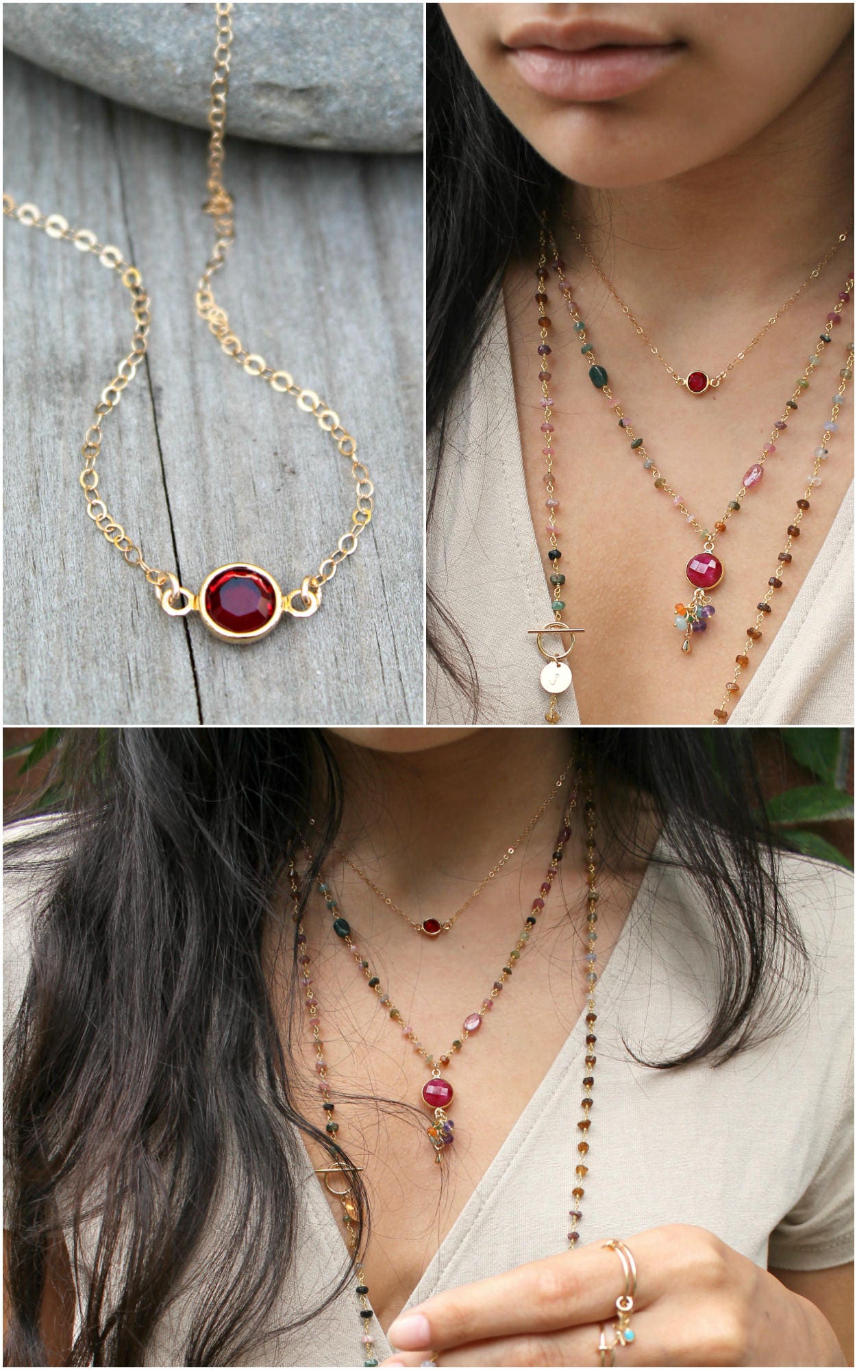 Birthstone Halskette 14 K Gold Gefüllte Halskette, Januar-Juli-Rubin-Siam-Swarovski, Schichtung, Roten Stein, Minimal, Kleine Mini-Kette Birthstone Halskette 14 K Gold Gefüllte Halskette, Januar-Juli-Rubin-Siam-Swarovski, Schichtung, Roten Stein, Minimal, Kleine Mini-Kette von OnThisEarth