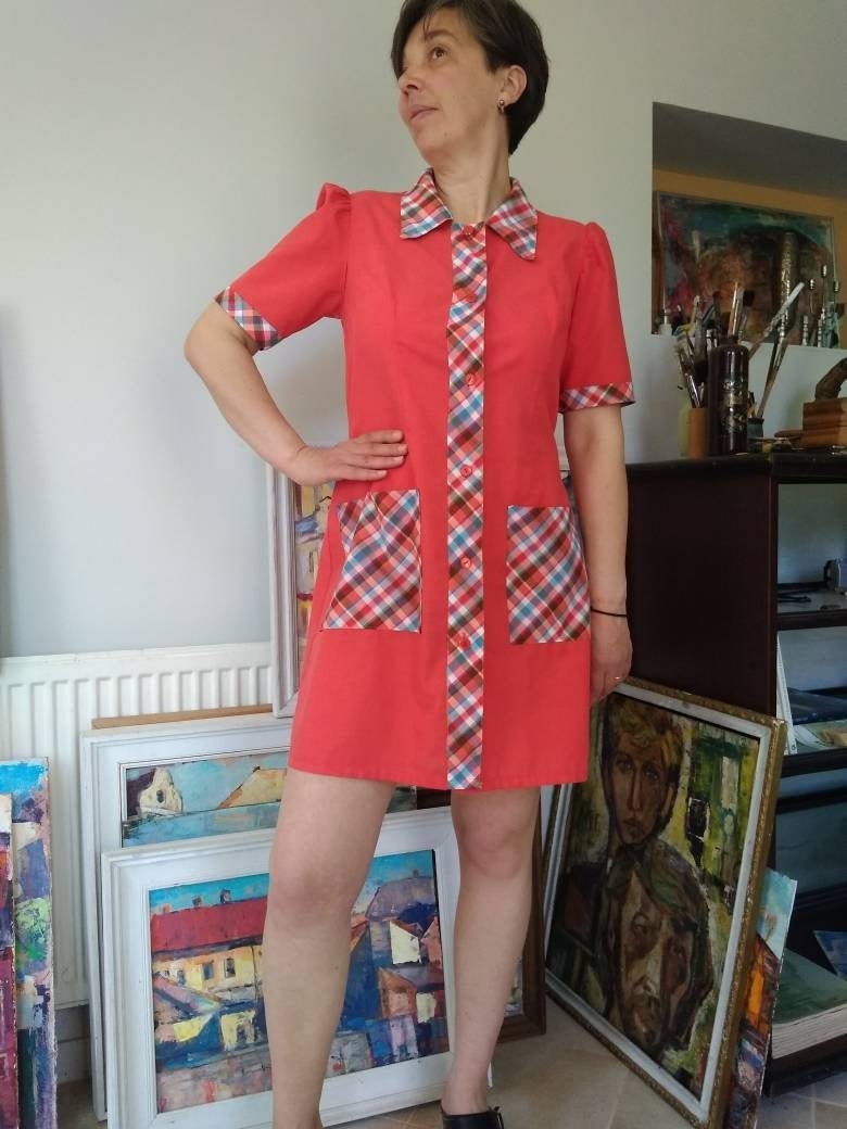 Vintage 60Er-70Er Jahre Rotes Minikleid. Mod Style Kleid. M Größe von OnceAgainStoreFinds