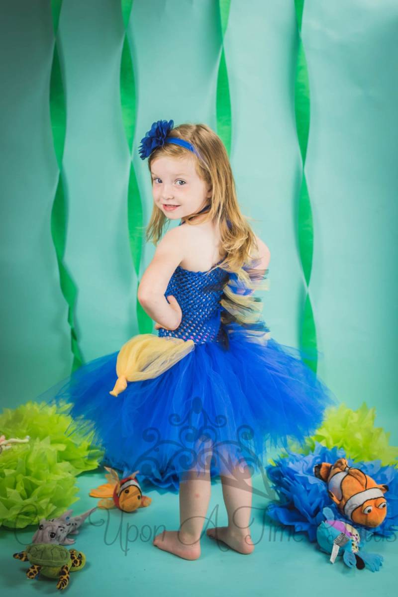 Blauer Tang Fisch Tütü, Kinder Kostüm, Kind Halloween Unter Dem Meer Mädchen Baby Kleinkind Kostüm von OnceUponATimeTuTus