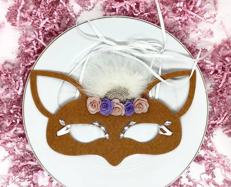 Fuchs Maske, Halloween-Kostüm, Erwachsenengröße, Teenager Kindergröße, Maskenparty, Burlesque-Maske, Boudoir-Maske, Bindegürtel, Rehkitz Fuchs Maske, Halloween-Kostüm, Erwachsenengröße, Teenager Kindergröße, Maskenparty, Burlesque-Maske, Boudoir-Maske, Bindegürtel, Rehkitz von OnceUponATimeTuTus