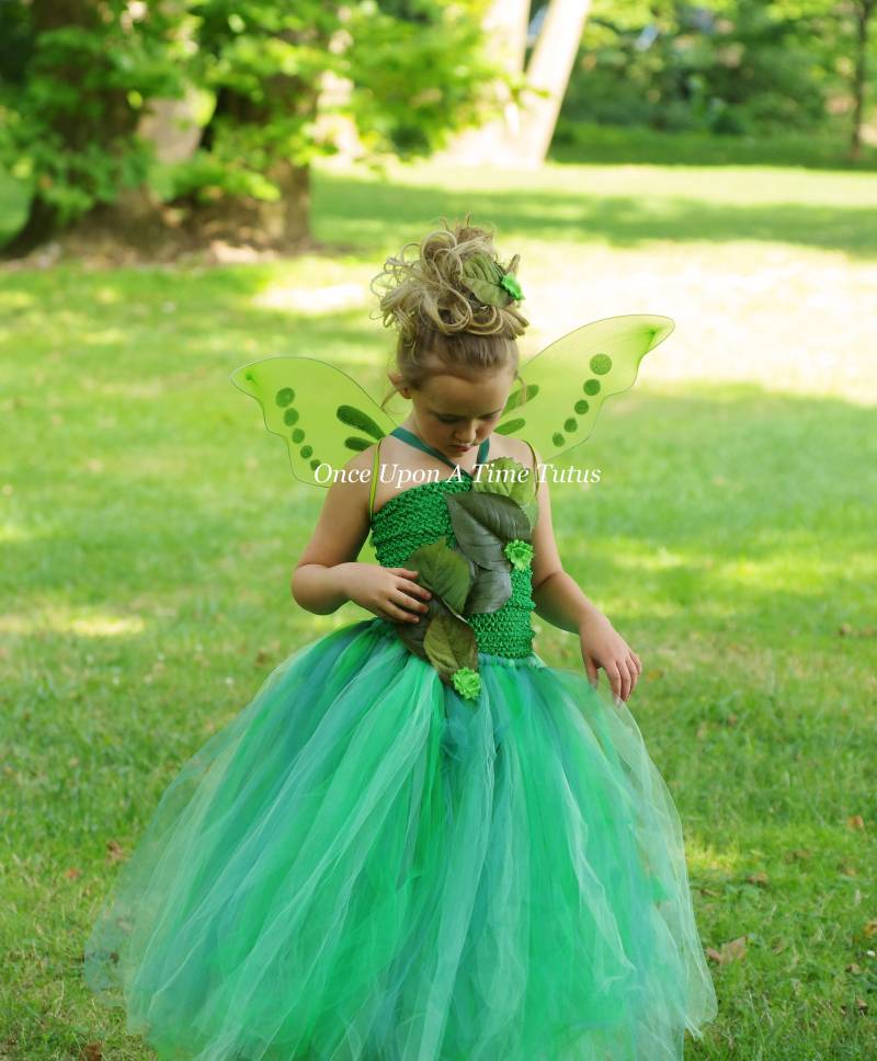 Green Garden Fairy Tutu Kleid - Blumen Und Blätter Feen Dschungel Thema Festzug Kinder Mädchen Größe 12 Monate 2T 3T 4T 5T 6 7 8 10 von OnceUponATimeTuTus