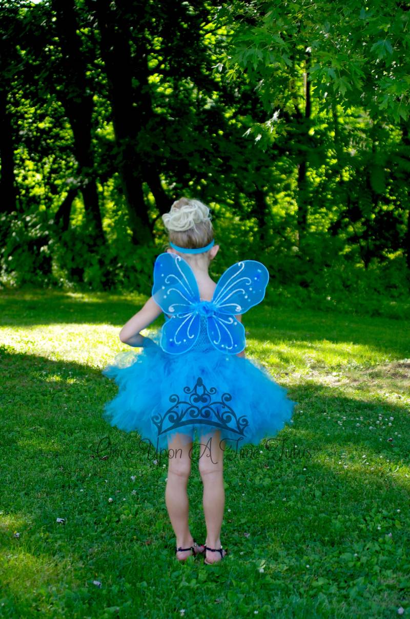Helle Blaue Fee Flügel - Kinder Geburtstag Party Zugunsten Zubehör Kleine Mädchen Schmetterling Kostüm Halloween Sofort Lieferbar von OnceUponATimeTuTus