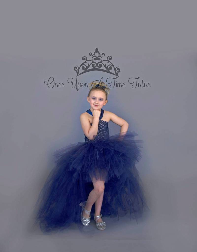 Navy Blue High Low Tutu Kleid - Geburtstags-Outfit Oder Halloween-Kostüm Mädchen Größe 2T 3T 4T 5 6 7 8 10 12 Kleine Kinder Rock von OnceUponATimeTuTus