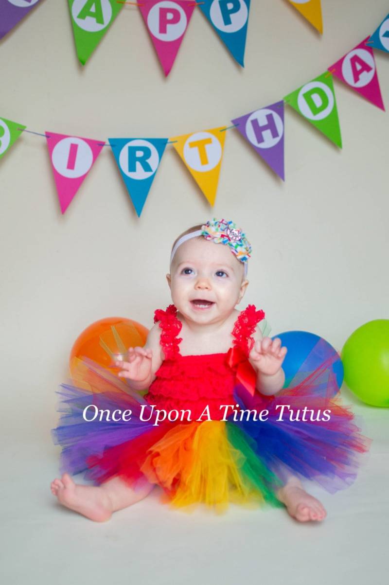 Primäre Regenbogen Tutu, Kinder 1. Geburtstag Ersten Clown Mehrfarbige Kleinkind Erwachsene Tutu von OnceUponATimeTuTus