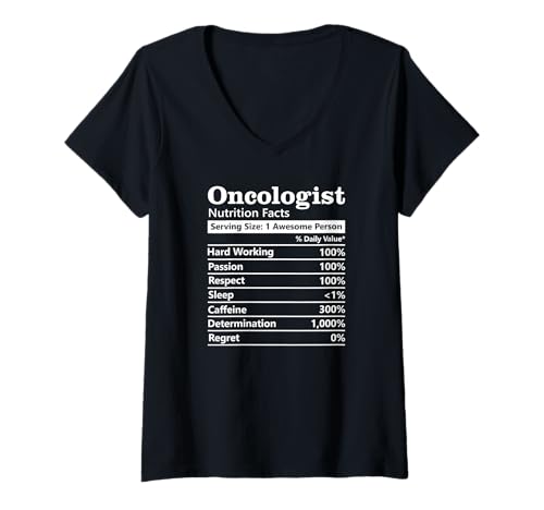 Damen Onkologe Ernährungsfakten Lustiger Krebs Arzt Wertschätzung T-Shirt mit V-Ausschnitt Damen Onkologe Ernährungsfakten Lustiger Krebs Arzt Wertschätzung T-Shirt mit V-Ausschnitt von Oncologist Appreciation for Cancer Doctors