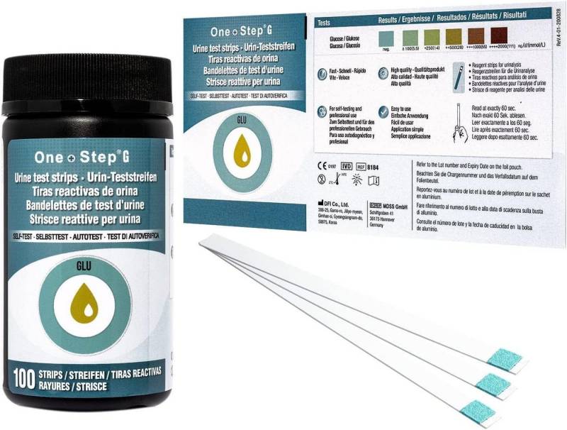 One+Step Blutzucker-Teststreifen - Glukose Teststreifen - Schnelltest für zu Hause, 100-St. von One+Step