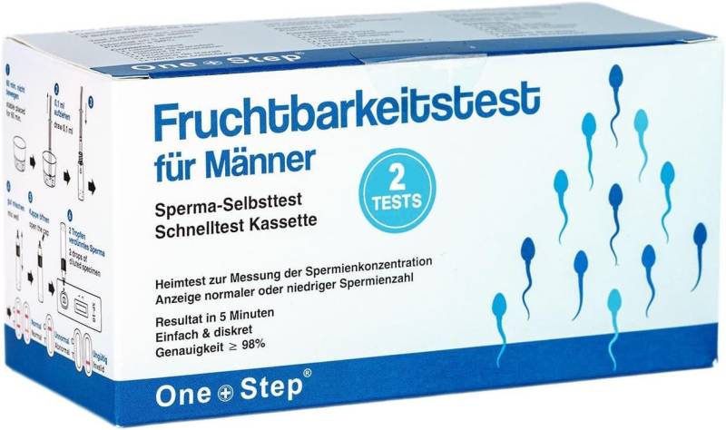 One+Step Fruchtbarkeitstracker Fruchtbarkeitstest Sperma Test für Männer - Spermientest für zu Hause, 2-tlg. von One+Step