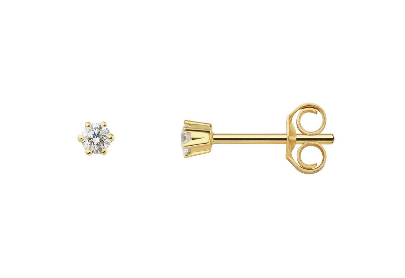 ONE ELEMENT Paar Ohrhänger 0.1 ct Diamant Brillant Ohrringe Ohrstecker aus 585 Gelbgold, Damen Gold Schmuck von One Element