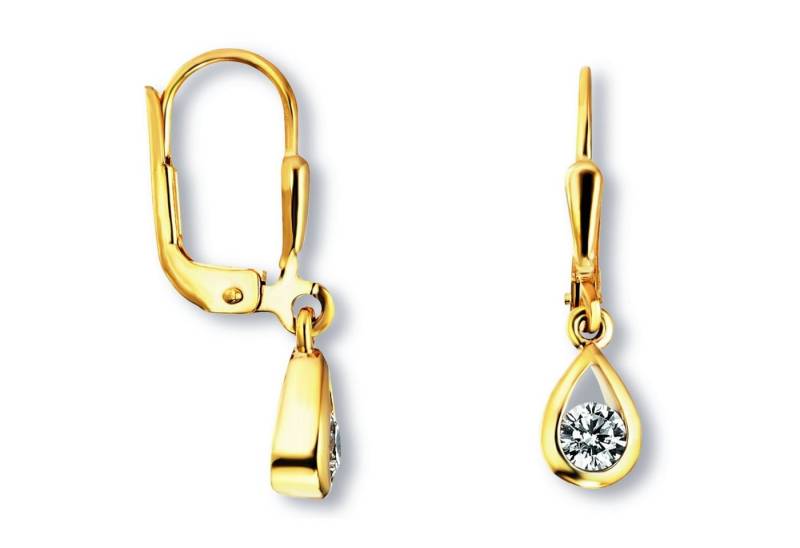 ONE ELEMENT Paar Ohrhänger Zirkonia Ohrringe Ohrhänger aus 333 Gelbgold, Damen Gold Schmuck von One Element