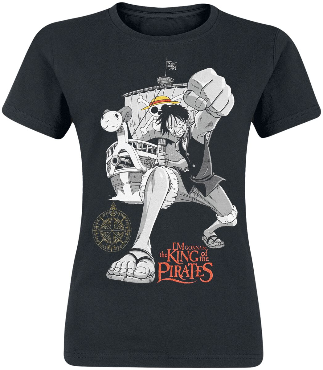 One Piece - Anime T-Shirt - Going Merry - S bis XL - für Damen - Größe M - schwarz  - Lizenzierter Fanartikel von One Piece