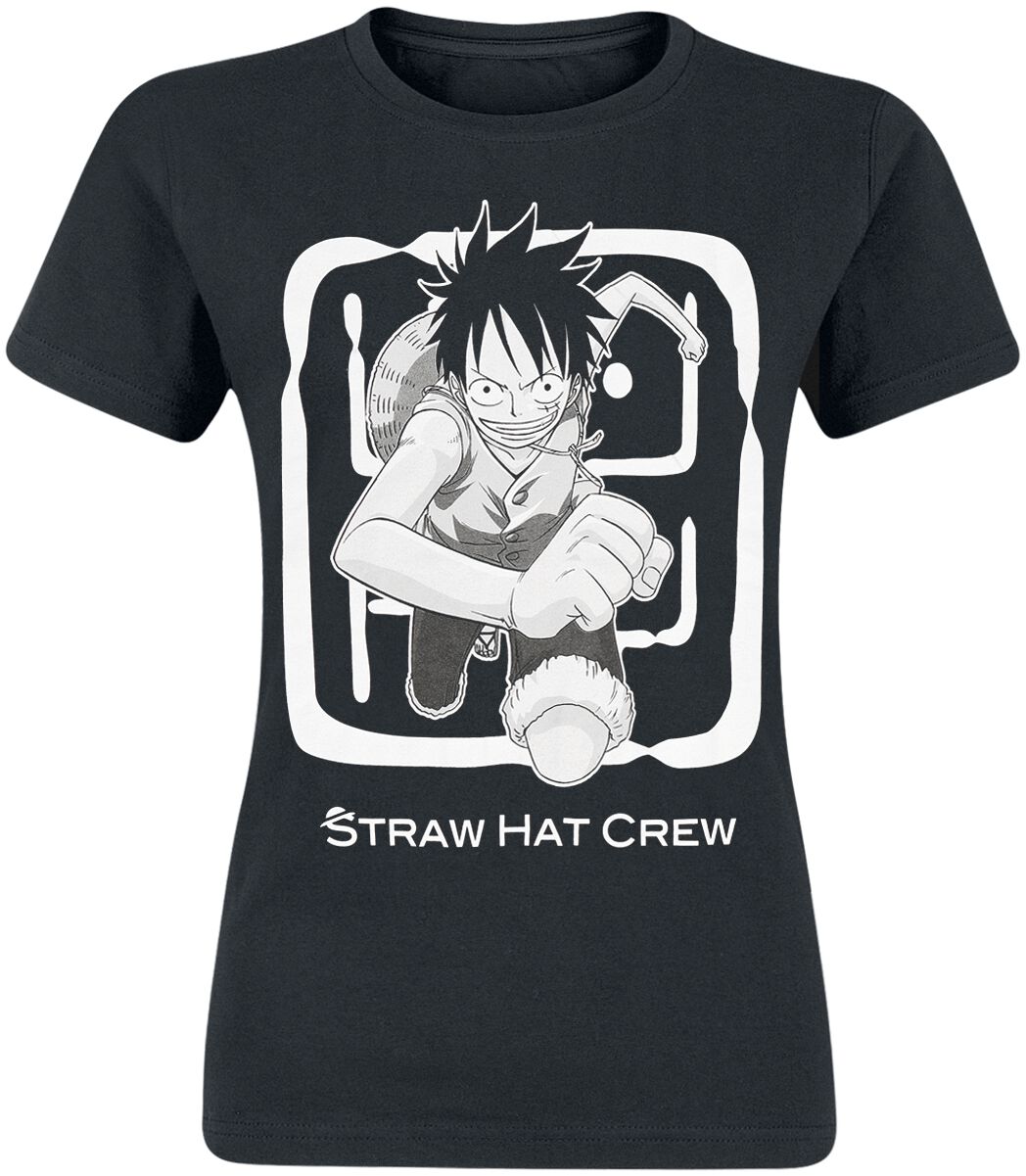 One Piece - Anime T-Shirt - Luffy - S bis XXL - für Damen - Größe L - schwarz  - Lizenzierter Fanartikel von One Piece