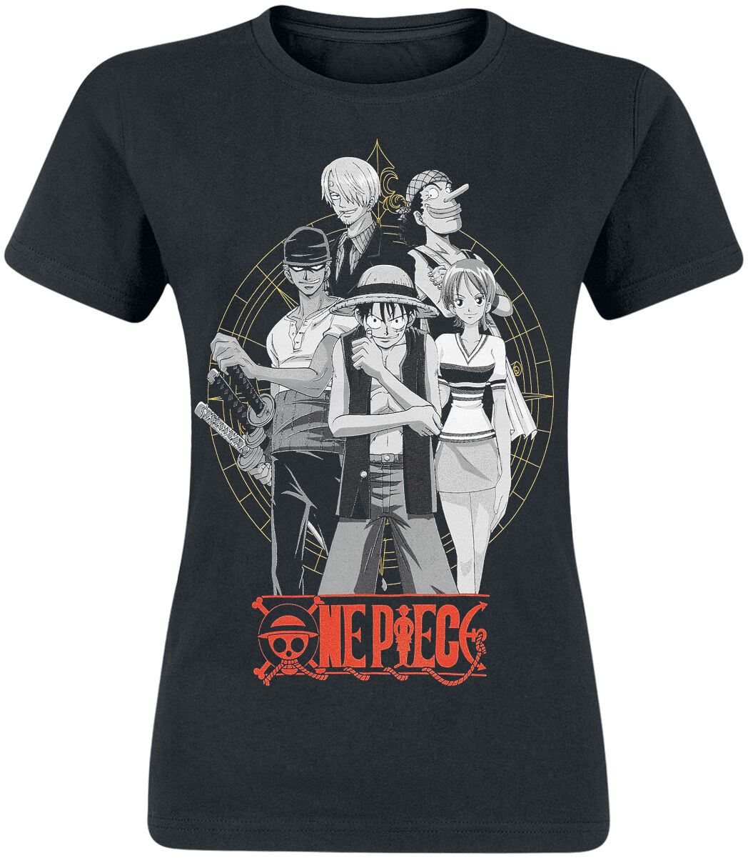 One Piece - Anime T-Shirt - One Piece - Group - S bis L - für Damen - Größe L - schwarz  - Lizenzierter Fanartikel von One Piece