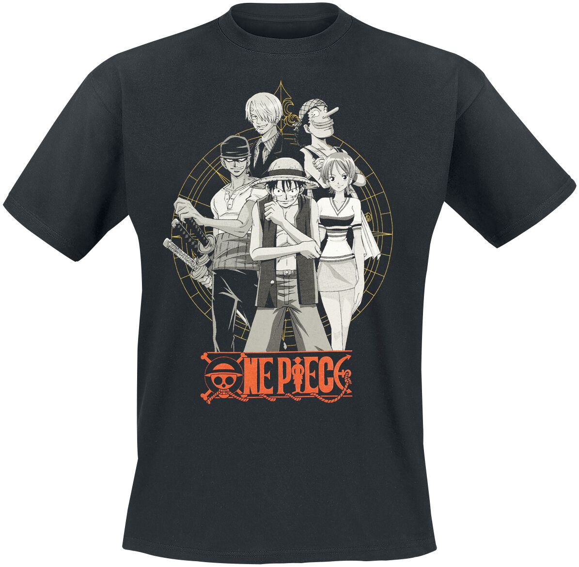 One Piece - Anime T-Shirt - One Piece - Group - S bis XXL - für Männer - Größe M - schwarz  - Lizenzierter Fanartikel von One Piece