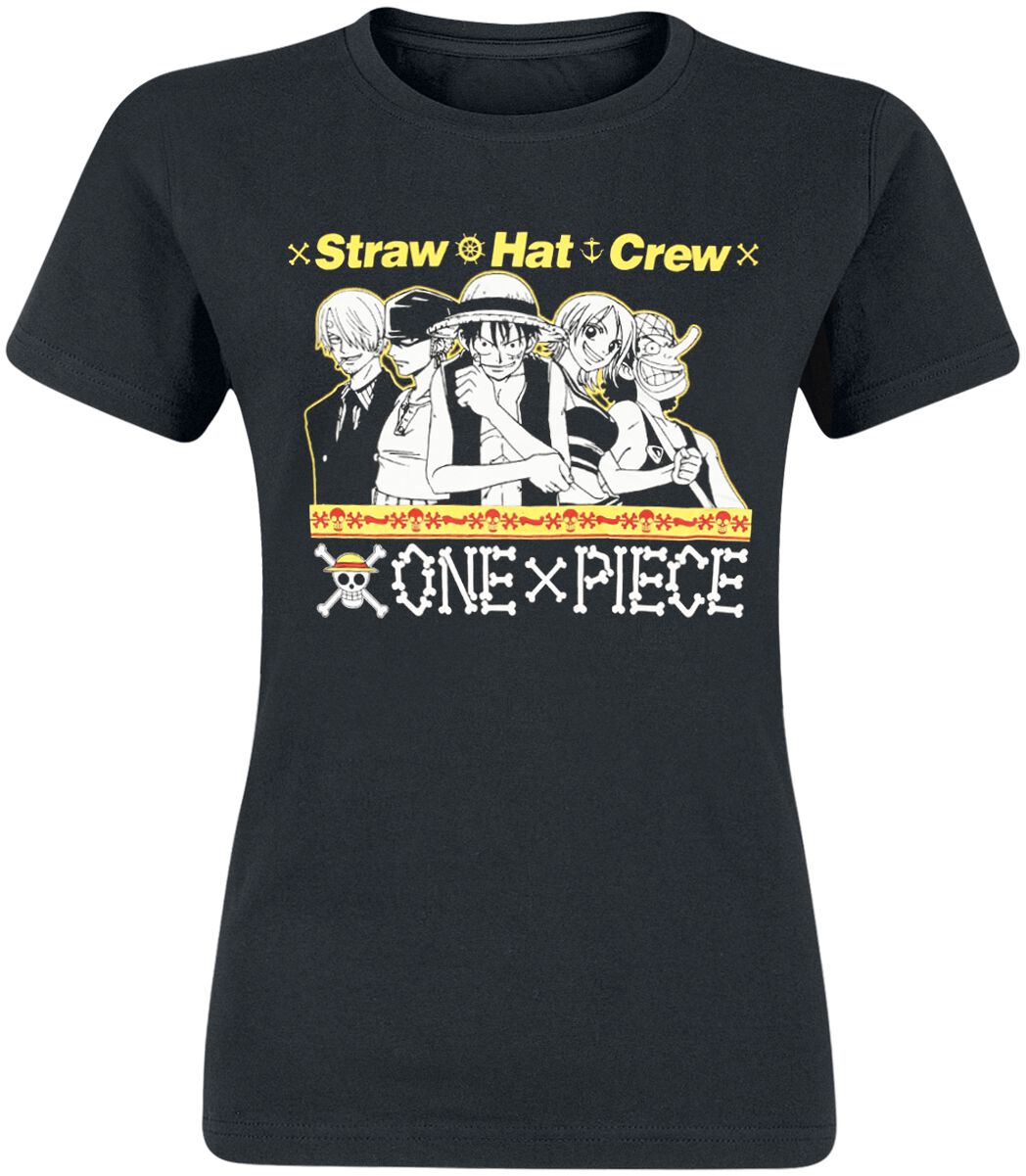 One Piece - Anime T-Shirt - Straw Hat Crew - S bis XXL - für Damen - Größe L - schwarz  - Lizenzierter Fanartikel von One Piece