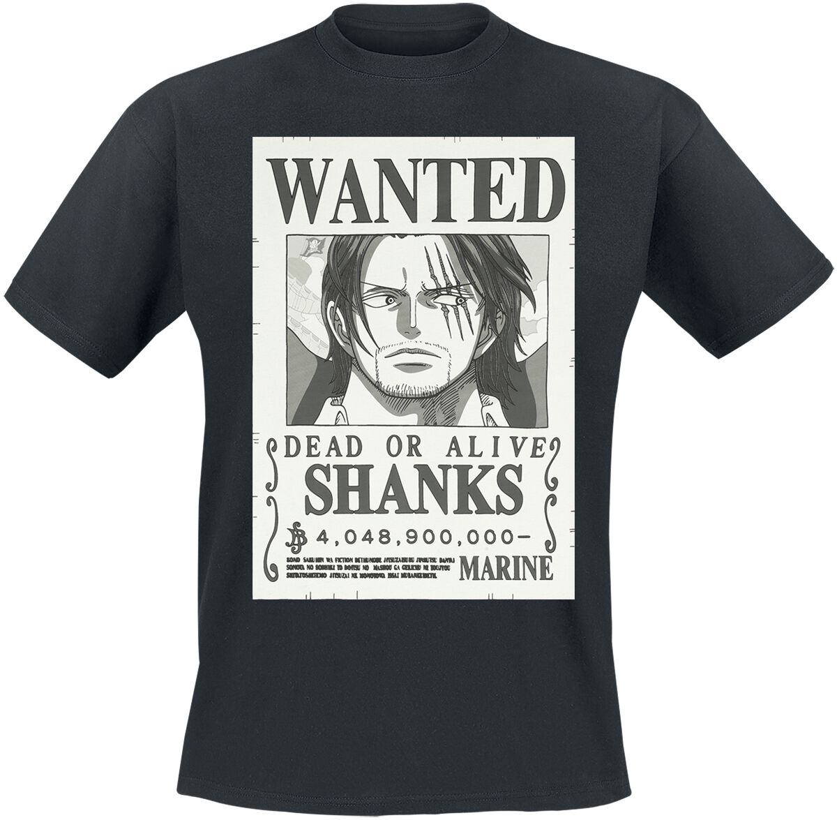 One Piece - Anime T-Shirt - Wanted - Dead or Alive - Shanks - S bis XXL - für Männer - Größe XXL - schwarz  - EMP exklusives Merchandise! von One Piece