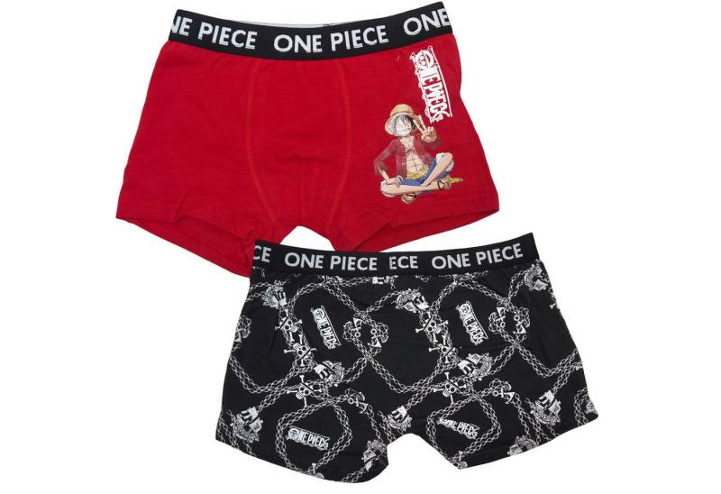 One Piece Boxershorts Anime One Piece Jungen Boxershorts Unterhose 2er Pack Gr. 116 bis 164 (Spar-Set) von One Piece