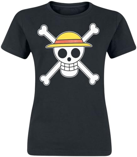 One Piece Monkey D. Luffy Frauen T-Shirt schwarz L 100% Baumwolle Anime, Fan-Merch, Filme, TV-Serien von One Piece