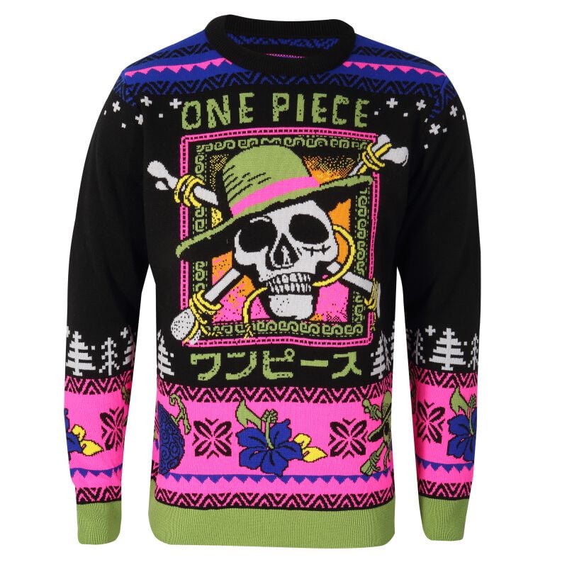 One Piece Skull Weihnachtspullover multicolor in XL von One Piece