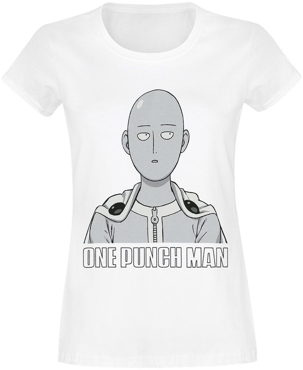 One Punch Man - Anime T-Shirt - S bis XL - für Damen - Größe L - weiß  - Lizenzierter Fanartikel von One Punch Man