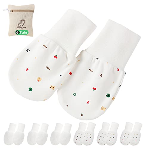 6 Paare Fäustlinge Baby No Scratch Fäustlinge Handschuhe Babyhandschuhe Keine Kratzhandschuhe für 6-12 Monate Jungen Mädchen von One enjoy