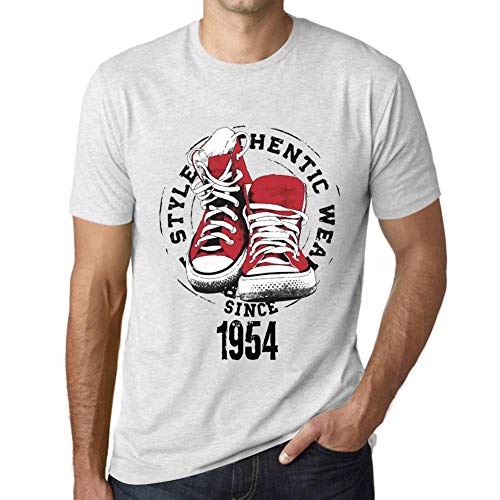 Herren Grafik T-Shirt Authentischer Stil seit 1954 – Authentic Style Since 1954 – Geschenk 71. Geburtstag Jahrestag 71 Jahre Jubiläum 71 Jährige Mann Jahrgang 1954 Kurzarm Lustige Druck Altweiß XXL von One in the City