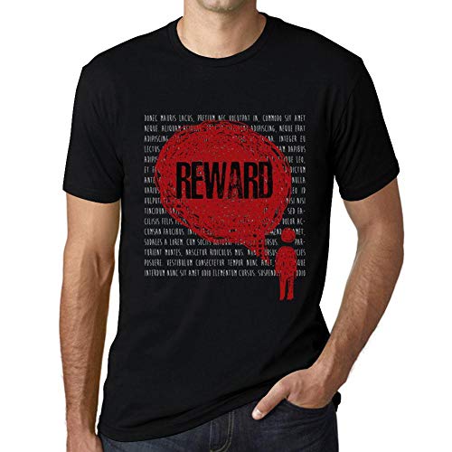 Herren Grafik T-Shirt Gedanken Belohnung – Thoughts Reward – Öko-Verantwortlich Vintage Jahrgang Kurzarm Lustige Druck Geburtstag Geschenk Mann Dunkelschwarz XXL von One in the City