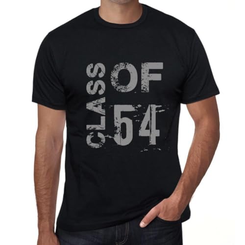 Herren Grafik T-Shirt Klasse 54 – Class of 54 – Geschenk 70. Geburtstag Jahrestag 70 Jahre Jubiläum 70 Jährige Mann Jahrgang 1954 Kurzarm Lustige Druck Dunkelschwarz XXL von One in the City