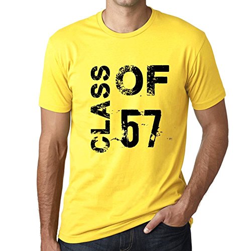Herren Grafik T-Shirt Klasse 57 – Class of 57 – Geschenk 67. Geburtstag Jahrestag 67 Jahre Jubiläum 67 Jährige Mann Jahrgang 1957 Kurzarm Lustige Druck Zitrone XL von One in the City