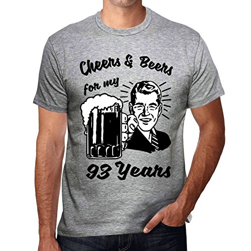Herren Grafik T-Shirt Prost und Bier auf Meine 93 Jahre – Cheers and Beers for My 93 Years – Geschenk 93. Geburtstag Jahrestag 93 Jahre Jubiläum 93 Jährige Mann Jahrgang 1932 Kurzarm Lusti von One in the City