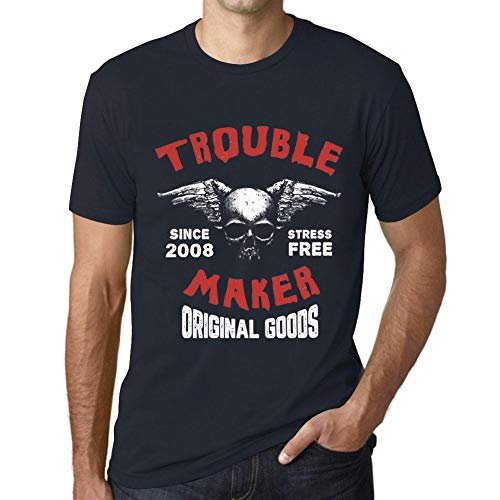 Herren Grafik T-Shirt Troublemaker stressfrei seit 2008 – Trouble Maker Stress Free Since 2008 – Geschenk 17. Geburtstag Jahrestag 17 Jahre Jubiläum 17 Jährige Mann Jahrgang 2008 Kurzarm von One in the City