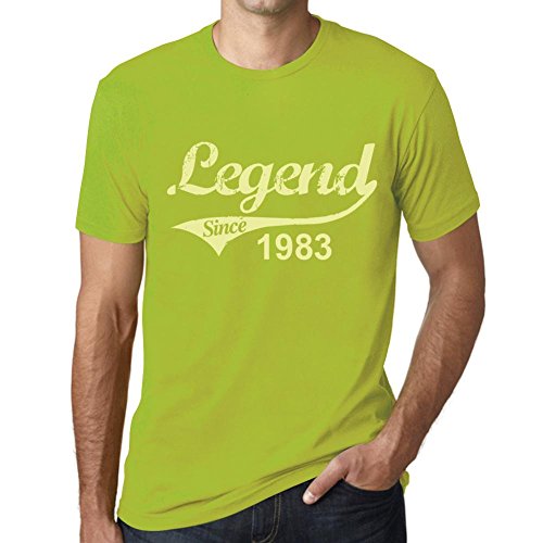 Herren T-Shirt Legende seit 1983 – Legend Since 1983 – Geschenke Männer 40 Yahre 40. Geburtstag 40 Jährige Jahrgang Grafik Tshirt 1983 Apfelgrün 3XL von One in the City