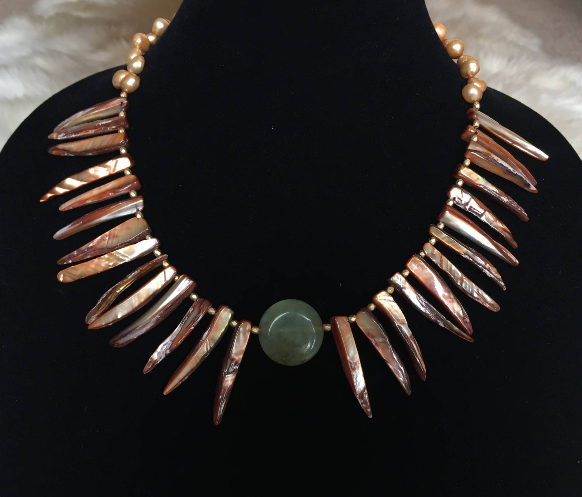 Mutter Der Perle Spike Halskette von OneBrandJewelry