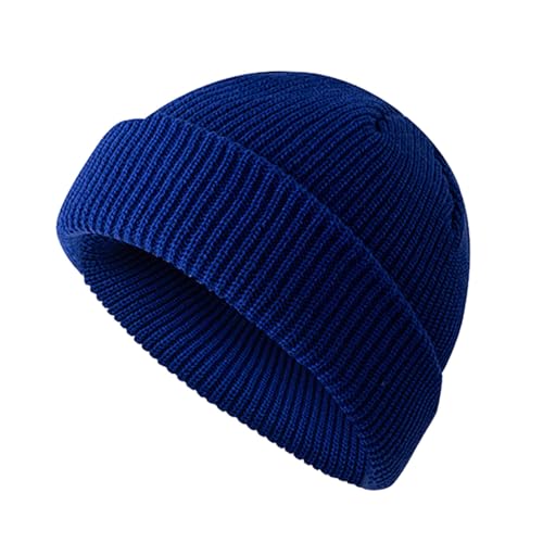 OneChance Beanie Mütze für Herren und Damen,Warme Winter Mütze,Weiche Strickmütze,Unisex Strickmütze für Winter und Herbst Saphirblau von OneChance