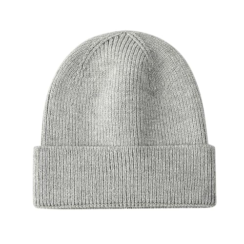 OneChance Strickmütze für Damen und Herren,Warme Winter Mütze,Weiche Beanie Mütze,Unisex Strickmütze für Winter und Herbst Hellgrau von OneChance