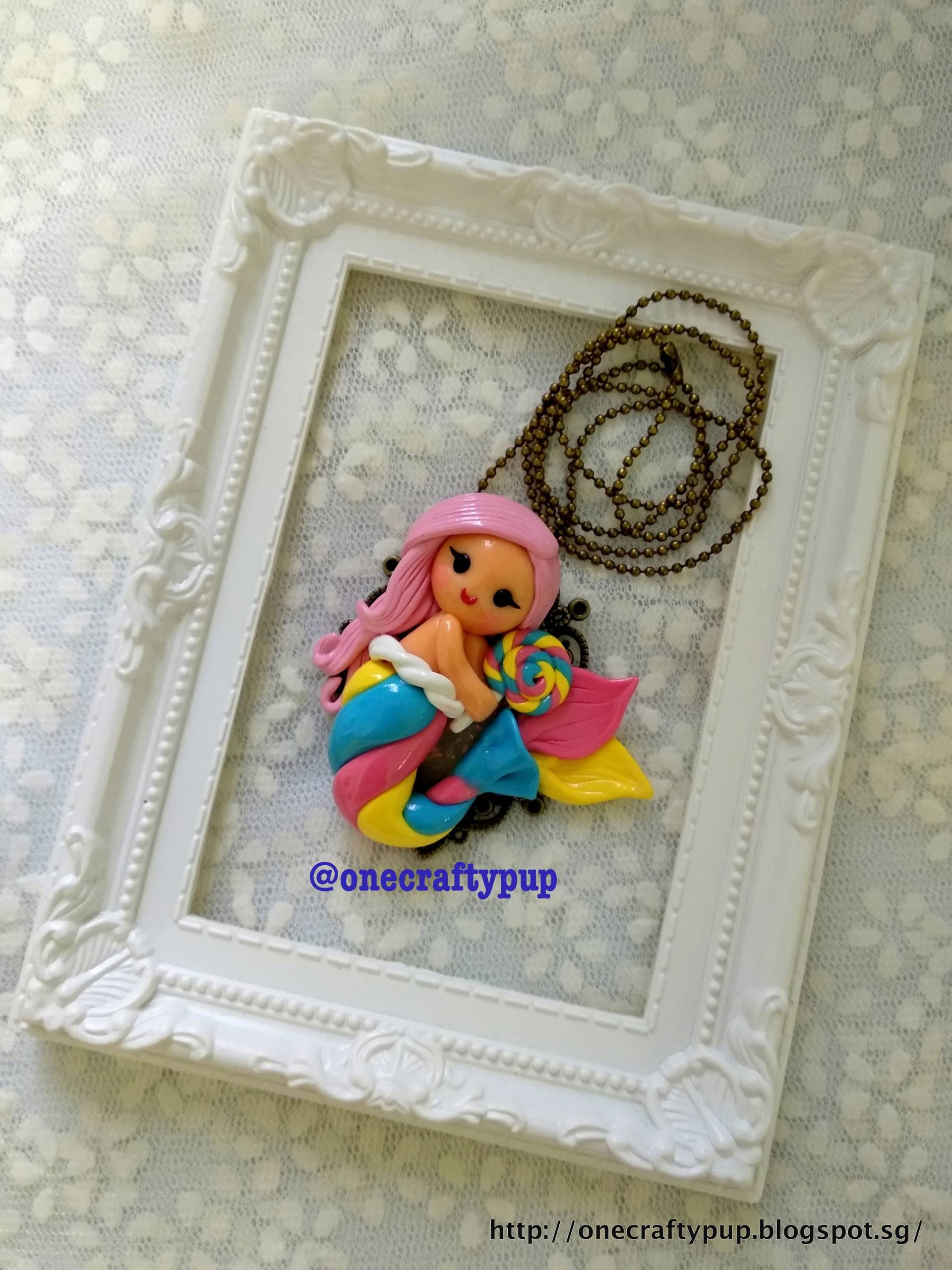 Candy Mermaid Polymer Clay von OneCraftyPup