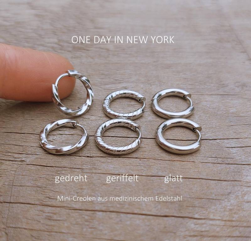 Clicker Hoops, Piercing in Silber 10mm, 12mm Helix, Tragus, Aus Chirugenstahl, 1 Stück, Paar von OneDayInNewYork