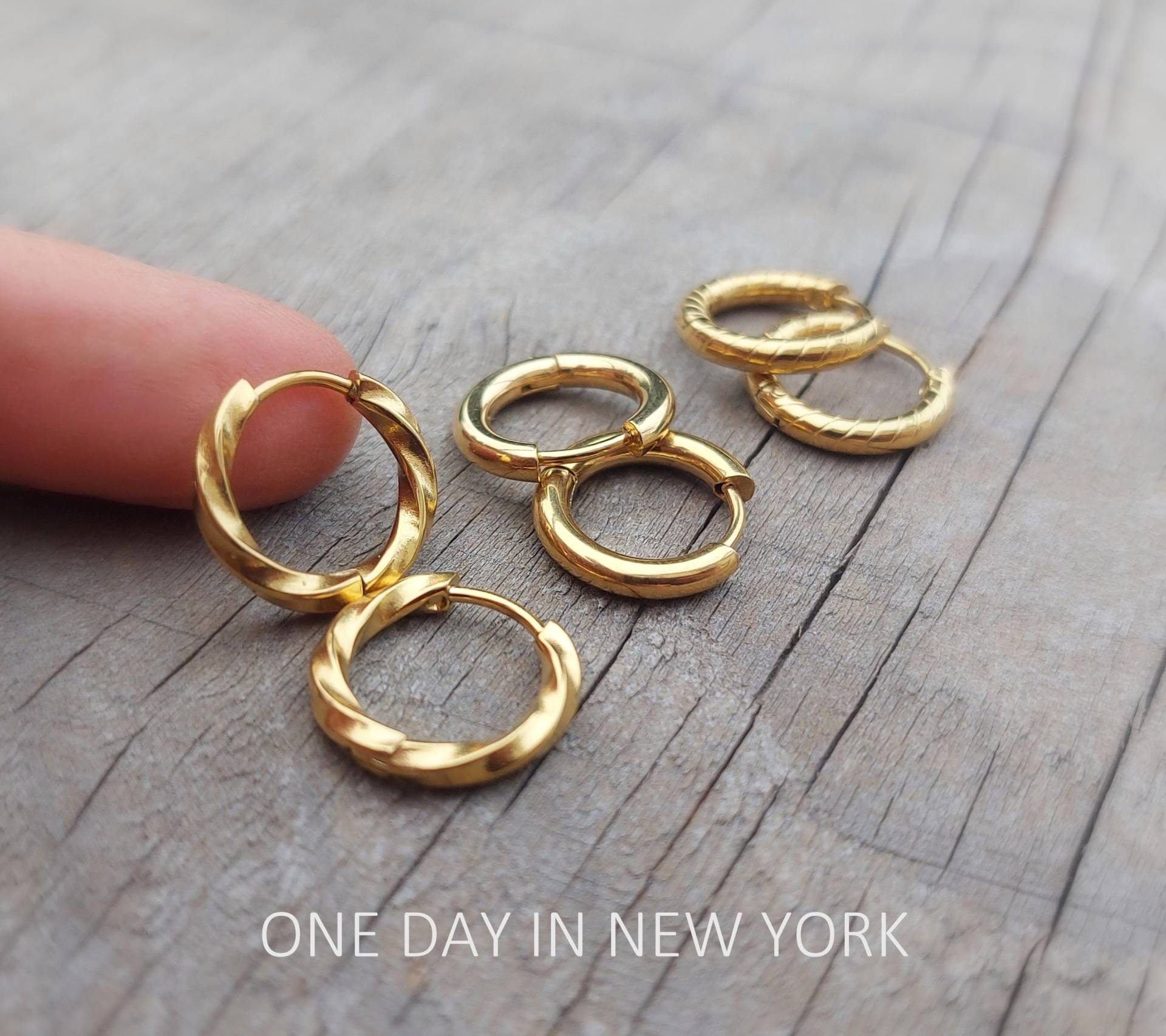Clicker Hoops in Gold 10mm, 12mm Helix, Tragus, Aus Chirugenstahl, 1 Stück, Paar von OneDayInNewYork