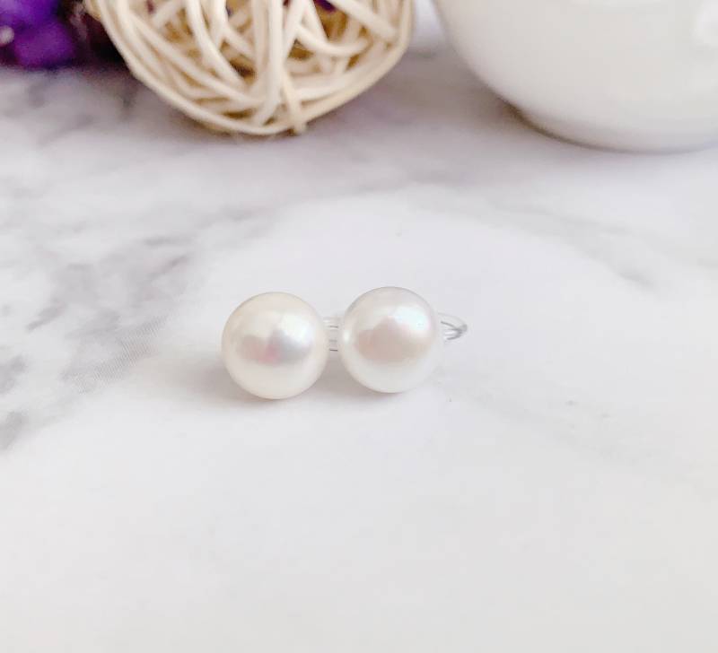 Süßwasser Perle Ohrringe Unsichtbare Clip Auf Stud Elegantes Brautjungfer Geschenk Für Sie Süßwasserperle Ohrclips von OneFineDayJewelrySG