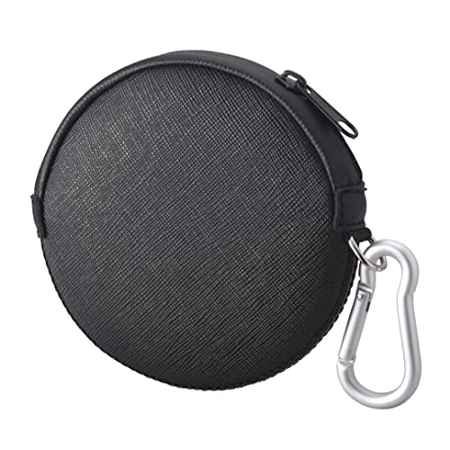 OneJoy Münztasche,Geldbörse, kleine Kleingeldbörse, wasserdicht mit Neopren-Reißverschlusstasche, leichte, runde Tragetaschen und Geldbörsen mit Clip, perfekt für Ihren Stil., Runde, Schwarz von OneJoy