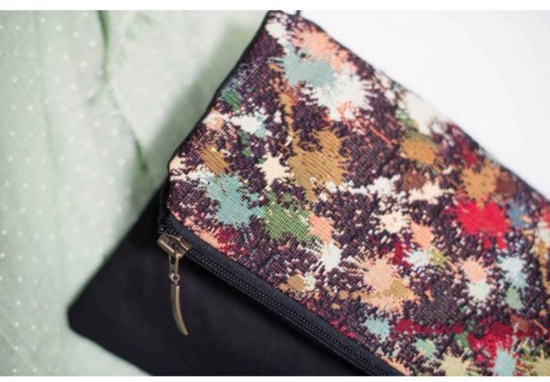 Handgefertigte Canvas Clutch Boho Beuteltasche von OneOffbyM