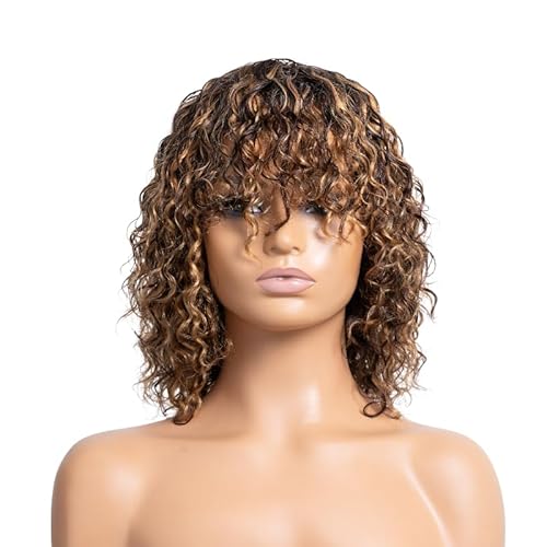 OnePart Wwm2367M Echthaarperücke, kurze Wasserwelle, mit Pony, für schwarze Frauen, 100 % brasilianisches Echthaar, maschinell hergestellt, ohne Kleber OnePart Wwm2367M Echthaarperücke, kurze Wasserwelle, mit Pony, für schwarze Frauen, 100 % brasilianisches Echthaar, maschinell hergestellt, ohne Kleber von OnePart