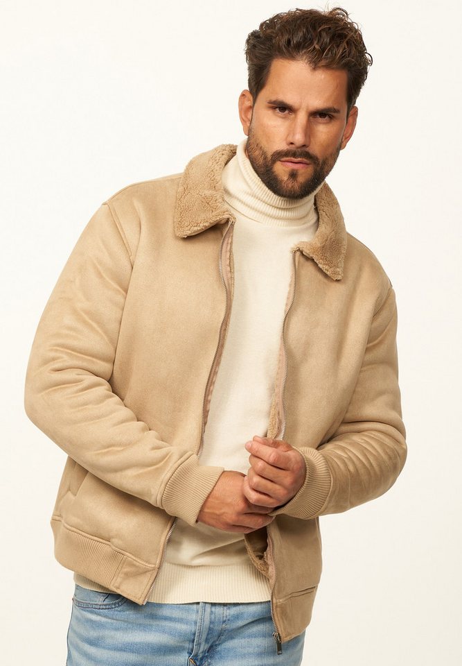 OneRedox Blouson als Weiche Übergangsjacke in Lammfell-Optik Herren Blousonjacke als Winterjacke Bomberjacke OneRedox Blouson als Weiche Übergangsjacke in Lammfell-Optik Herren Blousonjacke als Winterjacke Bomberjacke von OneRedox