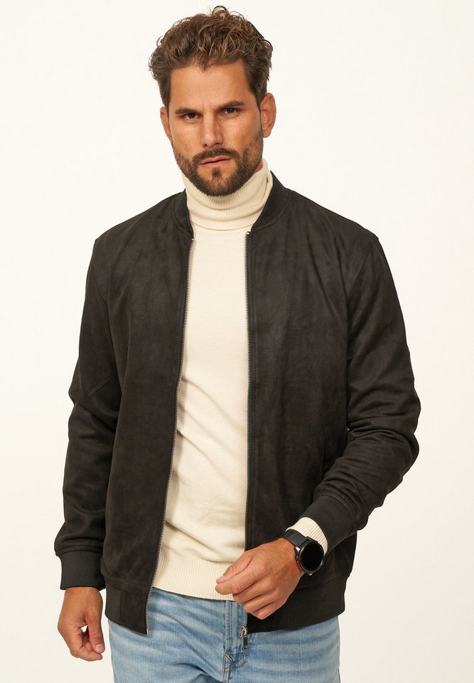 OneRedox Blouson als Weiche Übergangsjacke mit Baseball-Kragen Herren Blousonjacke im Bomberjacken Stil als Layering-Piece von OneRedox